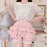 Lace Cotton Layered Lolita Pumpkin Pants 4 Colors - Product - 11