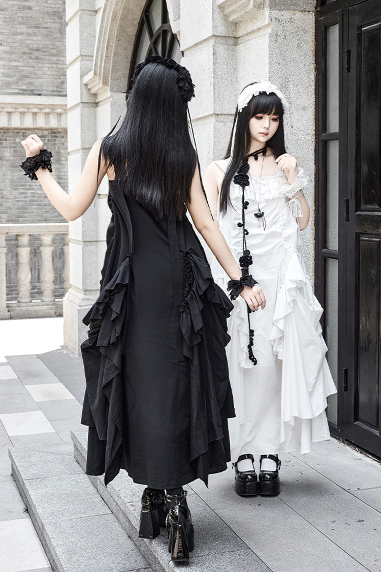 Black [Dream] Sleeveless Ruffle Gothic Lolita Strap Dress - Product - 13