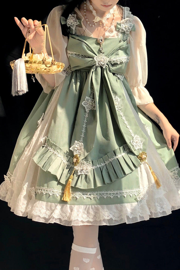 Chinese Style Rainbow Fairy Elegant Sweet Lolita JSK Dress 3 Colors - Green - 3