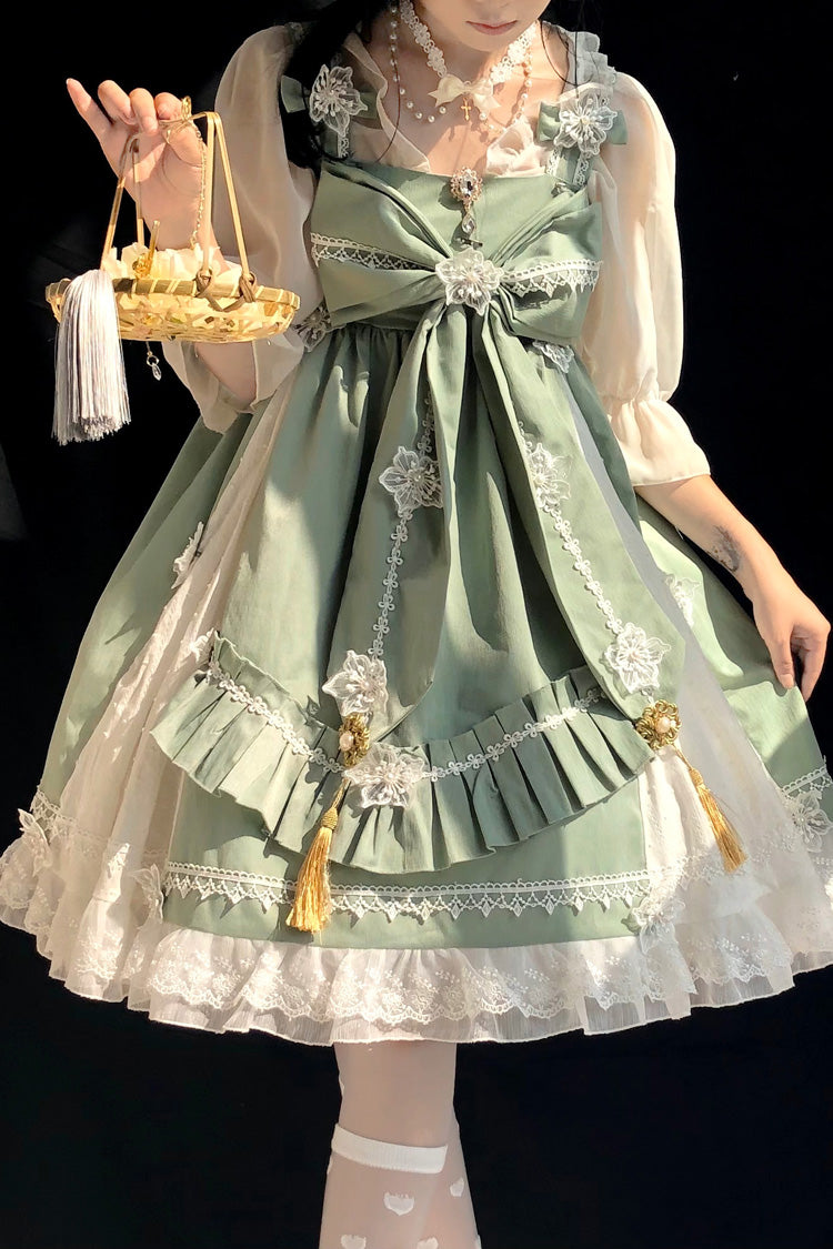 Chinese Style Rainbow Fairy Elegant Sweet Lolita JSK Dress 3 Colors - Green - 3