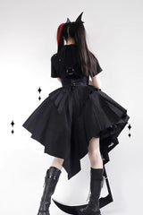 Black Travelling Thorns Short Sleeves Print Gothic Elegant Lolita Dress - Product - 3