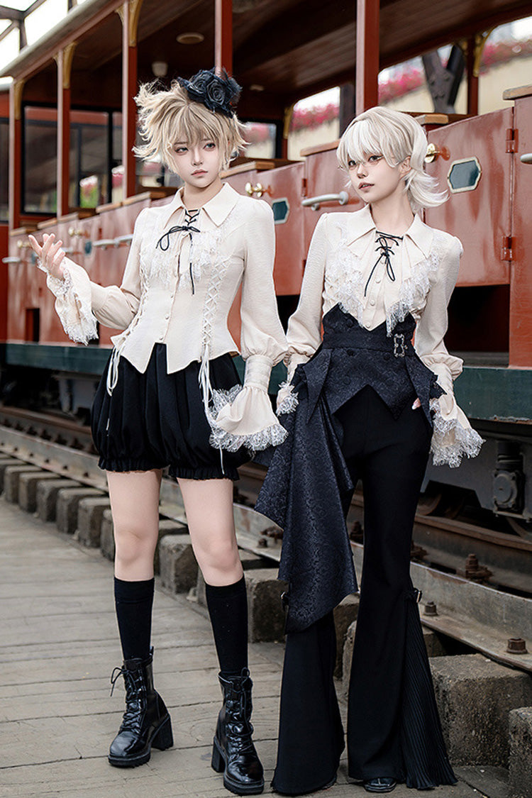 Black [Gold Hunter] Long Sleeves Pirate Style Gothic Long Pants - Product - 9