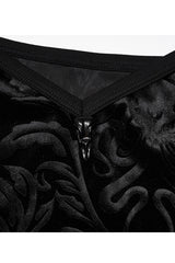 Black Velvet Personalized Pattern Printing Adjustable Shoulder Straps Sleeveless Women's Plus Size Gothic Sling - Product - 9