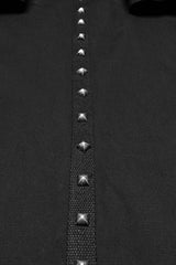 Black Stand Collar Stitching Mesh Men's Punk Vest - Product - 8