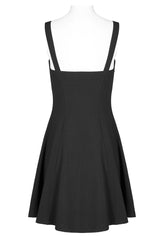 Black Suspender Hollow Mesh Metal PU Buckle Bow Design Sleeveless Women's Punk Dress - Product - 6