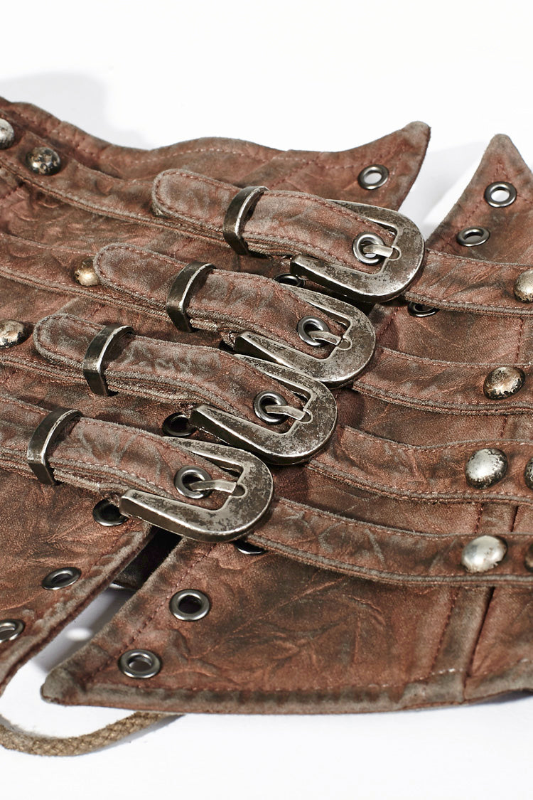 Brown Metal Nails Metal Hasp Decoration Womens Steampunk Girdle - Product - 12