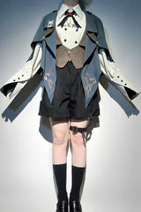White [Little Detective] Long Sleeves Bowknot Ouji Prince Handsome Lolita Blouse - Product - 2