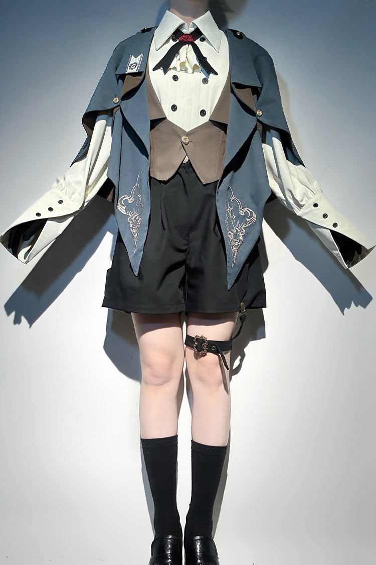 White [Little Detective] Long Sleeves Bowknot Ouji Prince Handsome Lolita Blouse - Product - 2