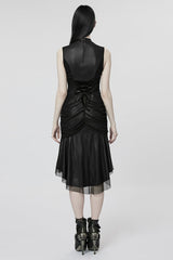 Sleeveless Slim Mesh Fishtail Women's Gothic Dress 2 Colors - Product - 5