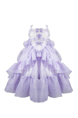 Purple [Fall Into The Purple Galaxy] Gradient Ruffle Cardigan Bowknot Sweet Plus Size Princess Lolita Jsk Dress - Product - 4