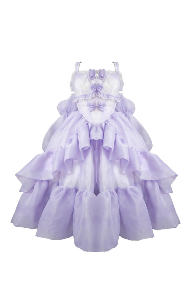 Purple [Fall Into The Purple Galaxy] Gradient Ruffle Cardigan Bowknot Sweet Plus Size Princess Lolita Jsk Dress - Product - 4