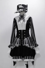 Black/White Wonderful Trick Print Lace Ouji Fashion Elegant Lolita Blouse - Product - 9