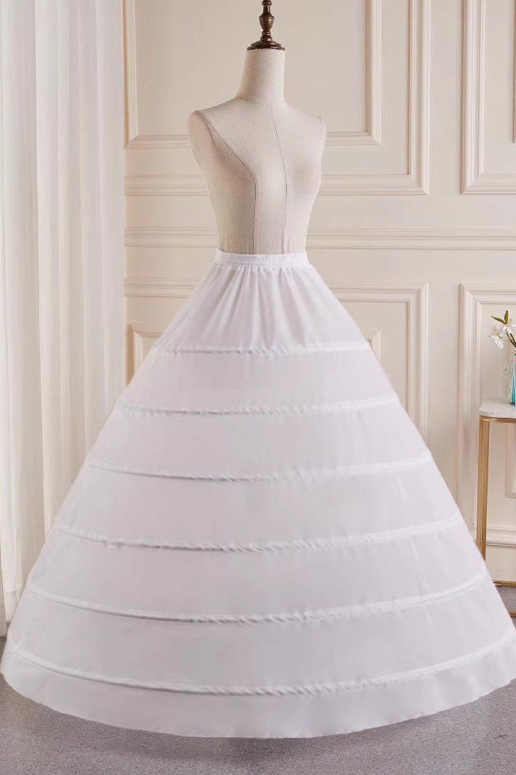 White Multi-Layered Hanayome Fishbone Sweet Lolita Long Petticoat - Product - 12