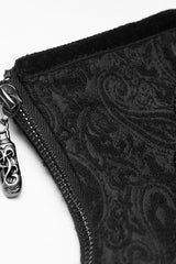 Black Jacquard Side Zipper Lace-Up Women's Gothic Corset - Product - 5