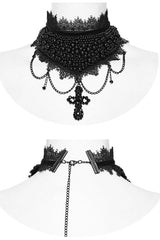 Black Cross Bead Women's Gorgeous Gothic Choker - Product - 6
