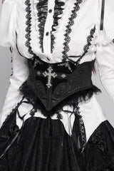 Black Lace Lace-Up Cross&Eyes Underbust Slim Women's Gothic Corset - Product - 5