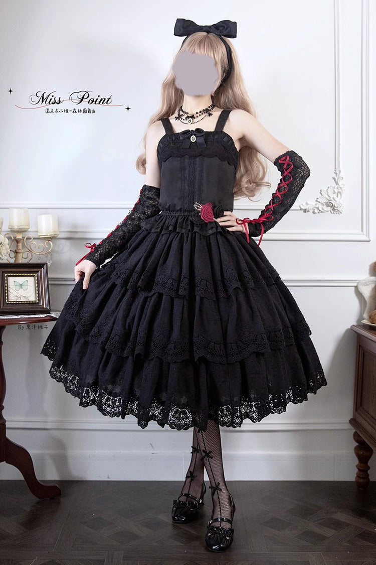 Black [Forest Waltz] Embroidery Sweet Elegant Lolita Suspender Top - Product - 2