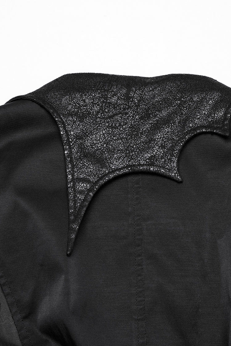 Black Bat Collar Sleeveless Asymmetric Women's Gothic Vest - Product - 8