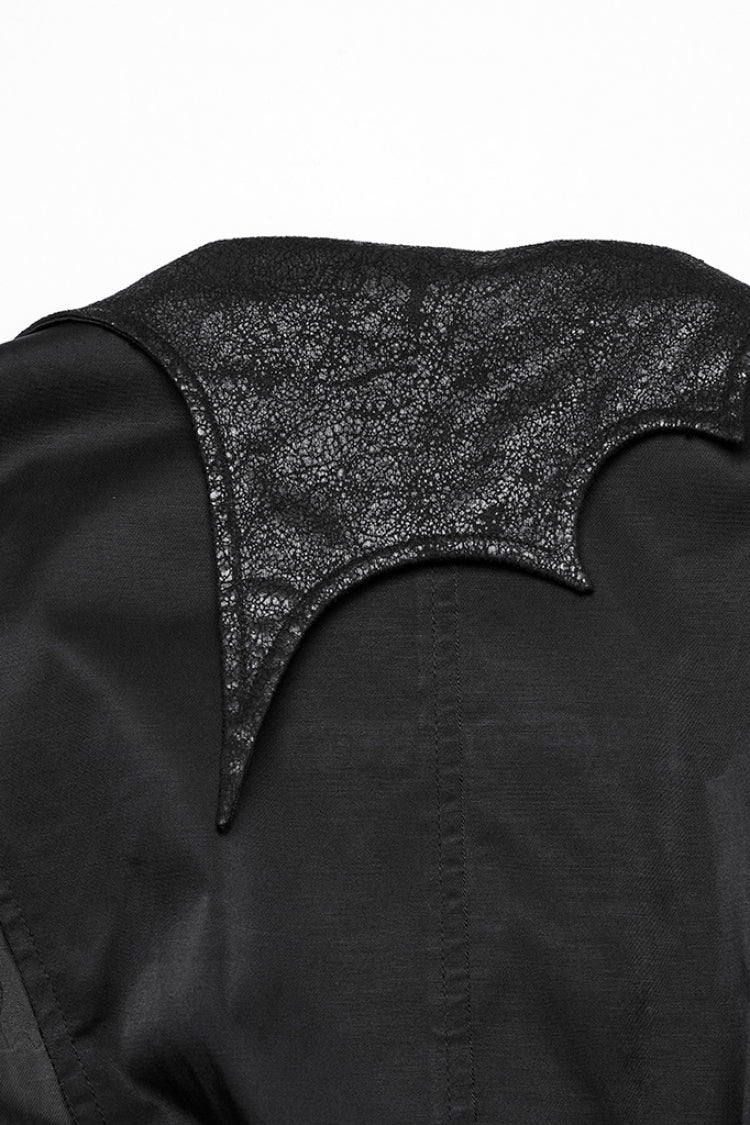 Black Bat Collar Sleeveless Asymmetric Women's Gothic Vest - Product - 8