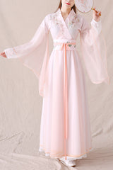 Chinese Ancient Style Fairy Air Dance Performance Hanfu Dress - Pink - 1