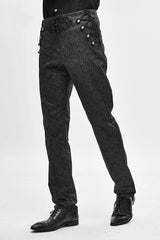 Black Party Up Fancy Patterned Gothic Mens Pants - Product - 3