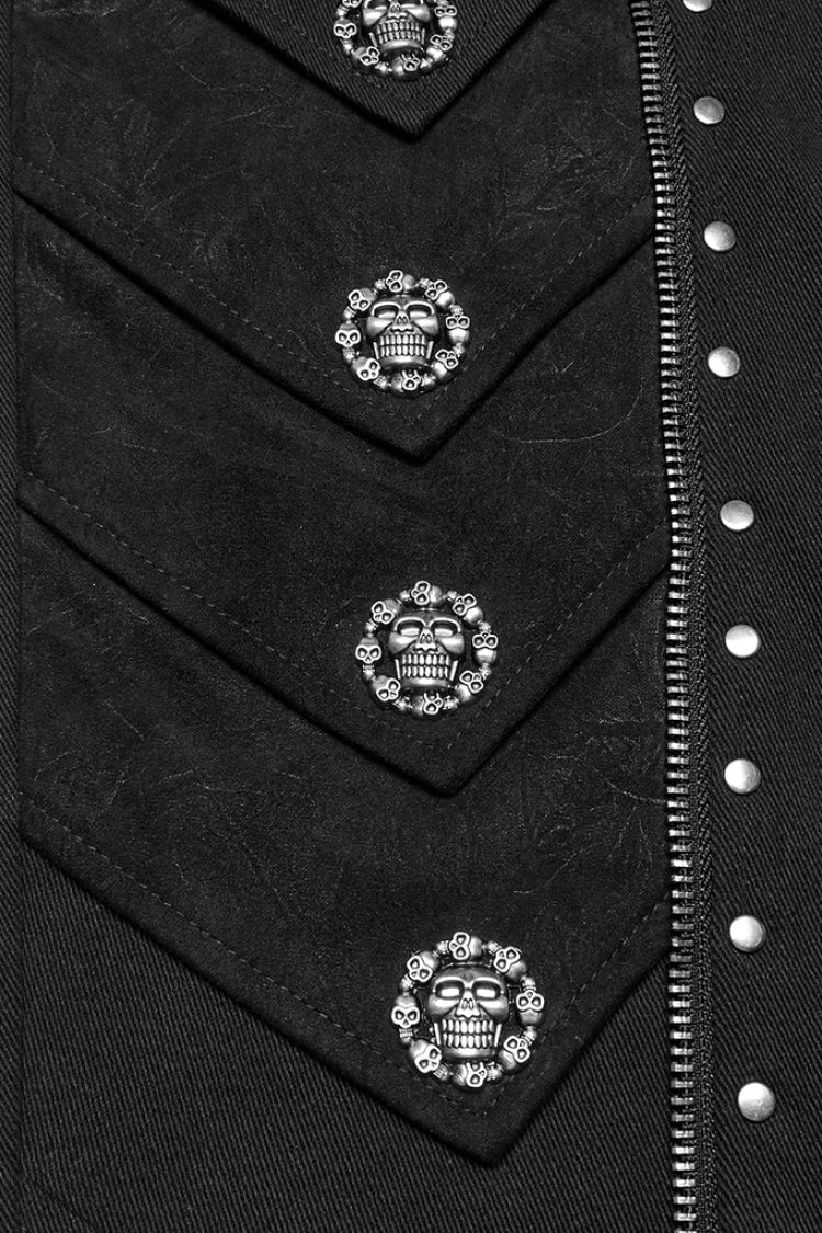 Black Buckle Skull Men's Punk Pants - Product - 7