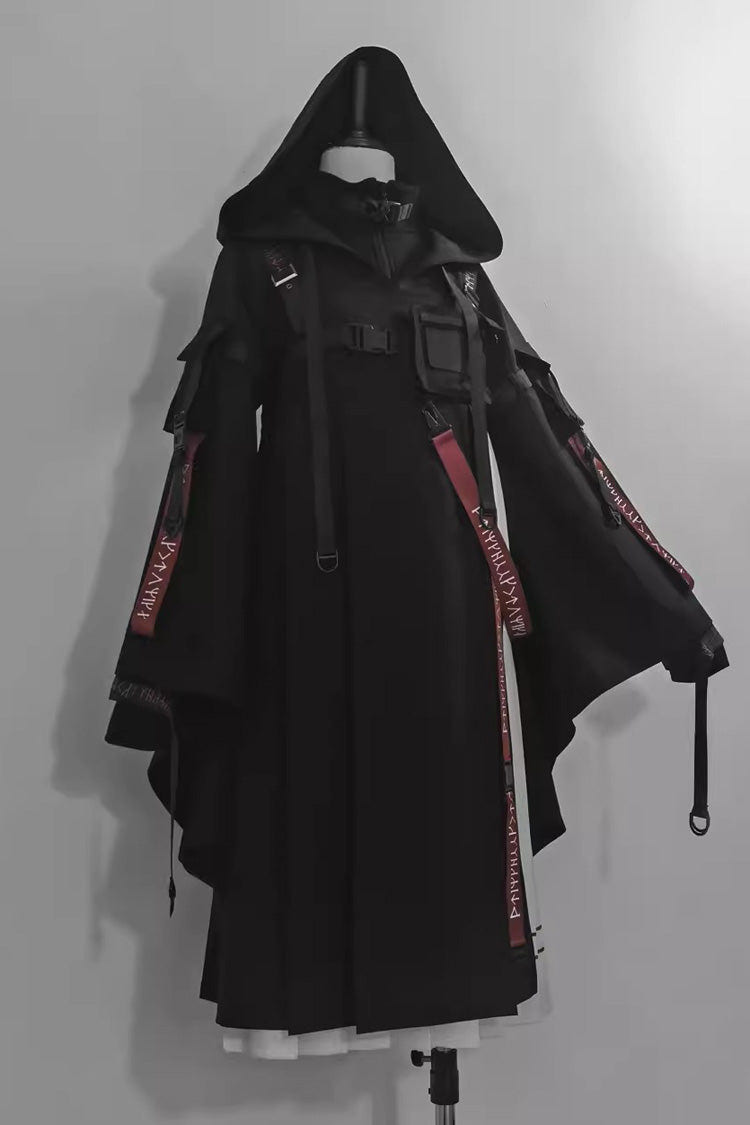 Black Unmarked Blade Long Sleeves Print Gothic Handsome Ouji Lolita Innerwear - Product - 3