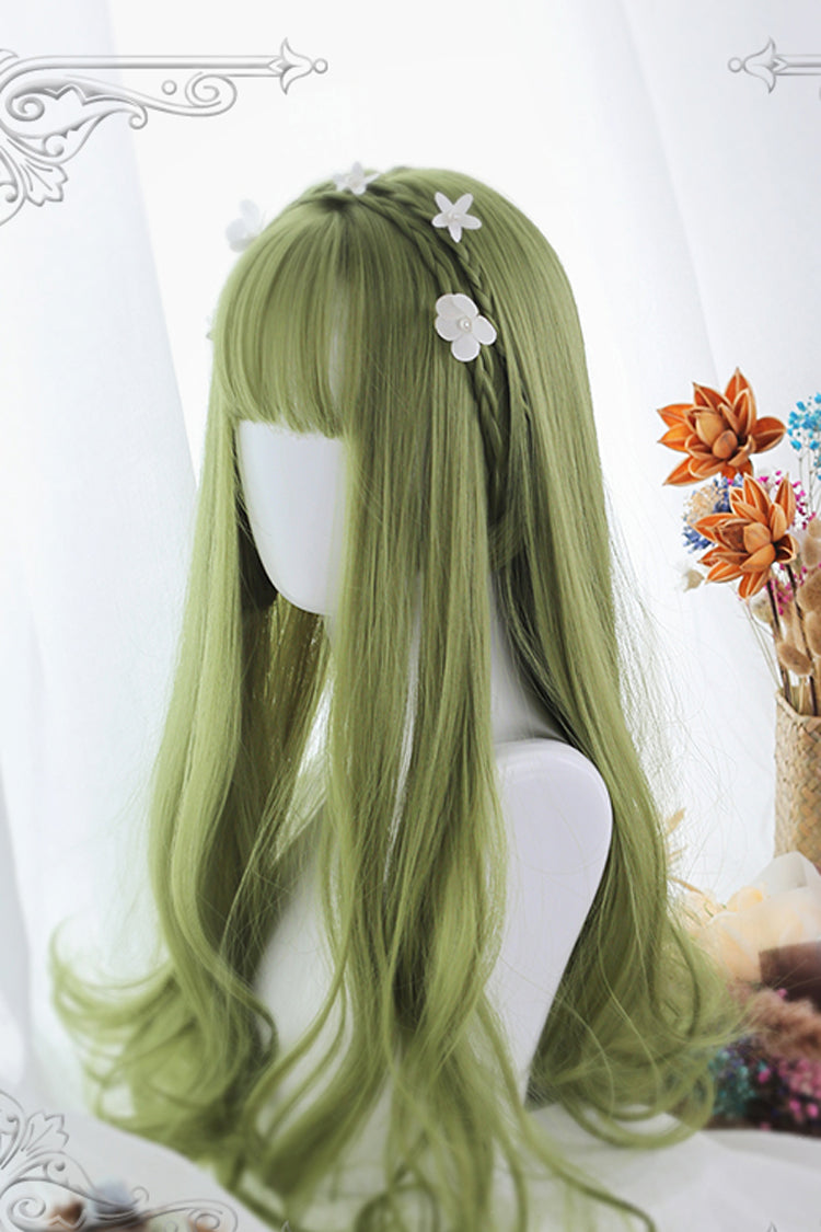 Green Long Microroll Sweet Lolita Wigs - Product - 5
