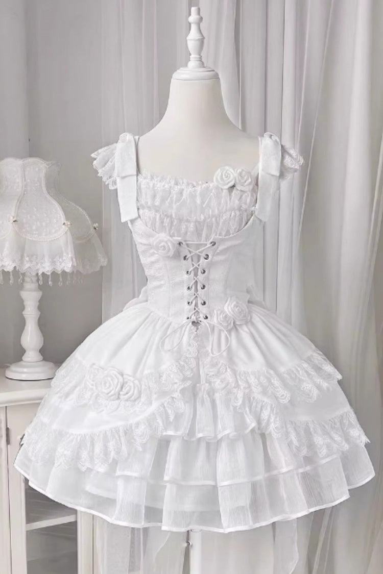 White Rose Multi-layer Gothic Lolita Jsk Dress - Product - 3