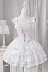 White Rose Multi-layer Gothic Lolita Jsk Dress - Product - 3