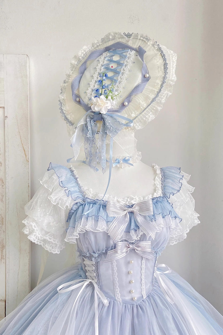 [Cream Point] Short Sleeves Embroidery Bowknot Lace Sweet Lolita Blouse - Product - 2