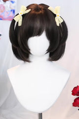 Straight Doll-Like Sweet Lolita Short Wig 2 Colors - Black-Tea-Brown - 3