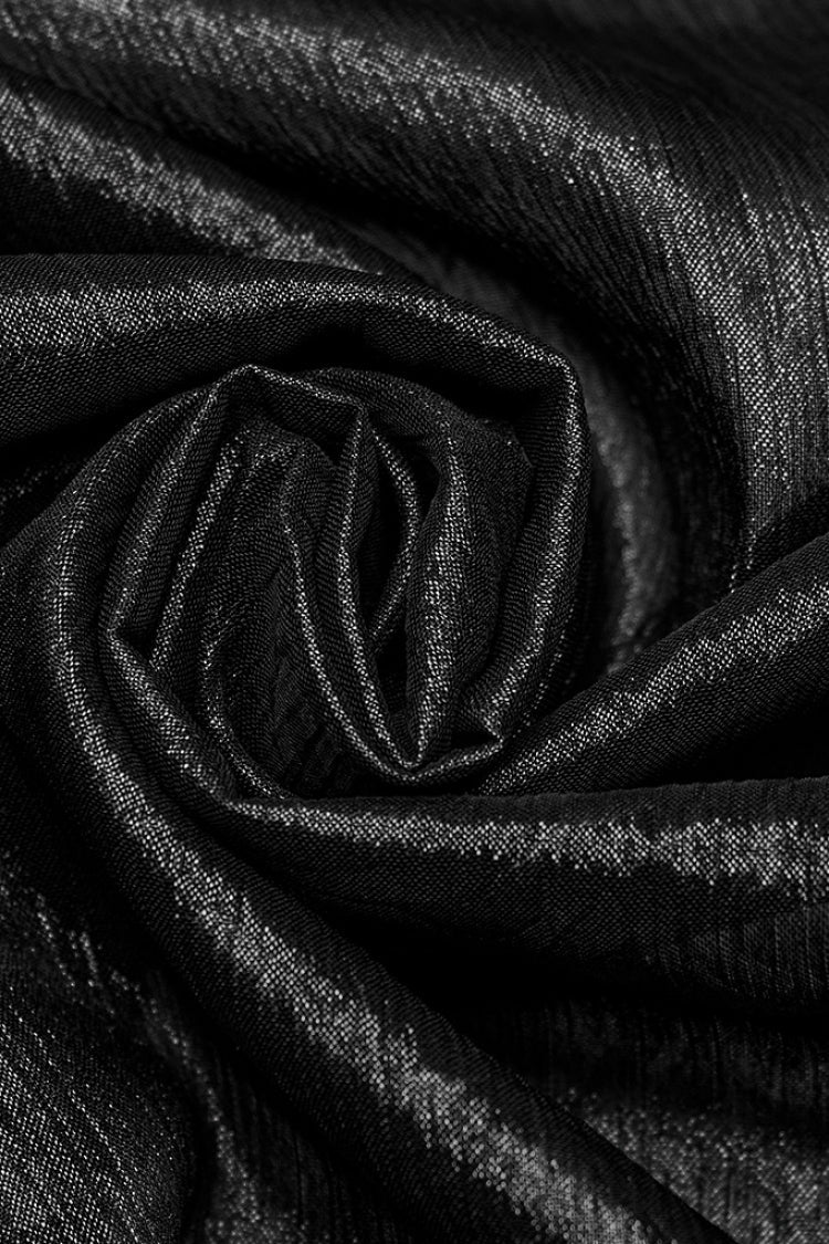 Black Stand Collar Jacquard Ruffle Men's Gothic Blouse - Product - 10