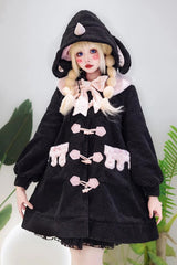 Unicorn Long Sleeves Bowknot Sweet Lolita Long Coat 2 Colors - Black - 2