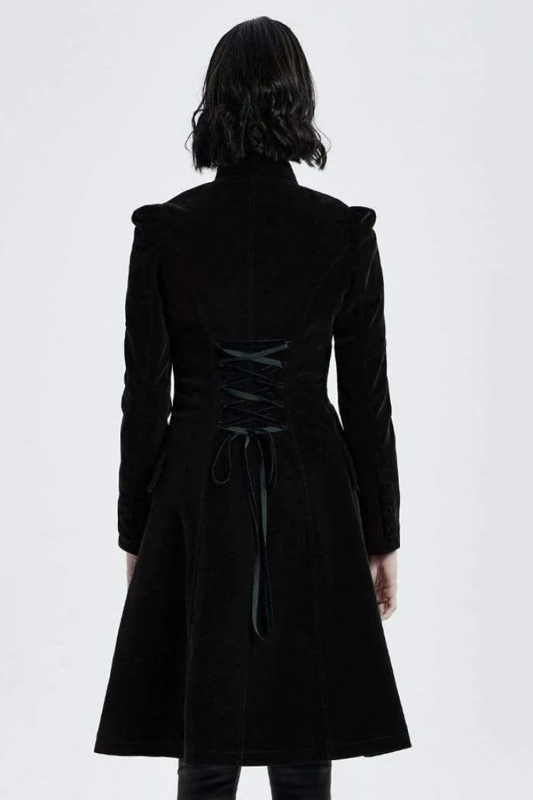 Victorian Stand Collar Long Sleeves Floral Womens Gothic Coat 2 Colors - Product - 3