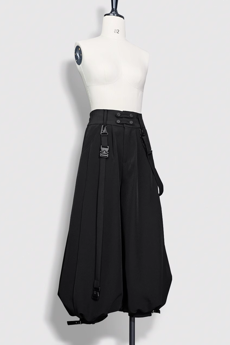 Black Functional Rabbit Cool and Handsome Ouji Lolita Pants - Black - 1