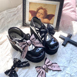 Sweet Bowknot Lace Japanese Lolita Platform Shoes 2 Colors - Product - 7