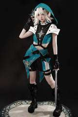 Blue/Green [Traveler’s Outfit] Print Embroidery Hooded Ouji Fashion Sweet Handsome Lolita Set - Product - 11