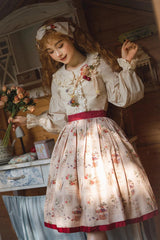 Forest Illustrated Book Watercolor Picture Book Print Sweet Elegant Lolita Skirt 3 Colors - Product - 7