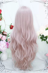 Pink Bangs Hair Long Curly Sweet Lolita Wigs - Product - 3