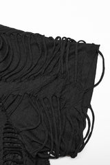 Black Short Sleeves Stitching Mesh Ripped Men's Punk T-Shirt - Product - 8