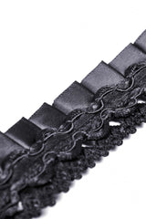 Black Floral Jacquard Lace-Up Women's Gothic Overbust Corset - Product - 13