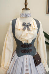 Demon Hunting Notes PU Gothic Punk Lolita Vest 2 Colors - Grey - 2