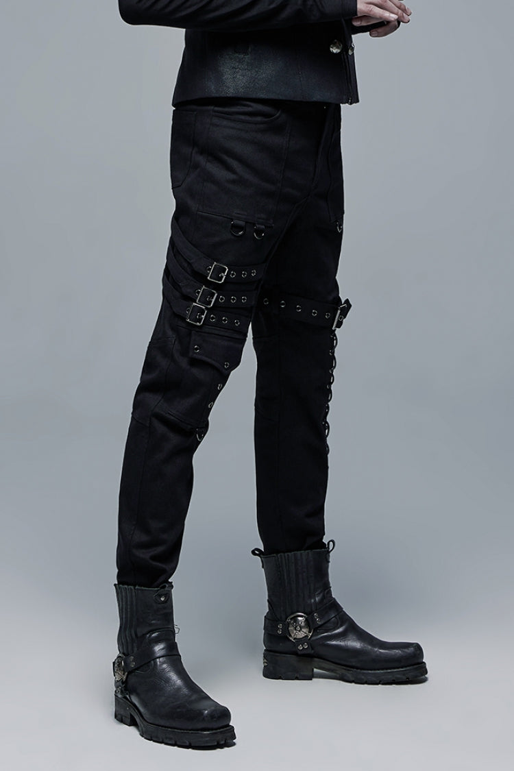 Multi Pockets Buckles Detachable Men's Steampunk Pants 2 Colors - Product - 9