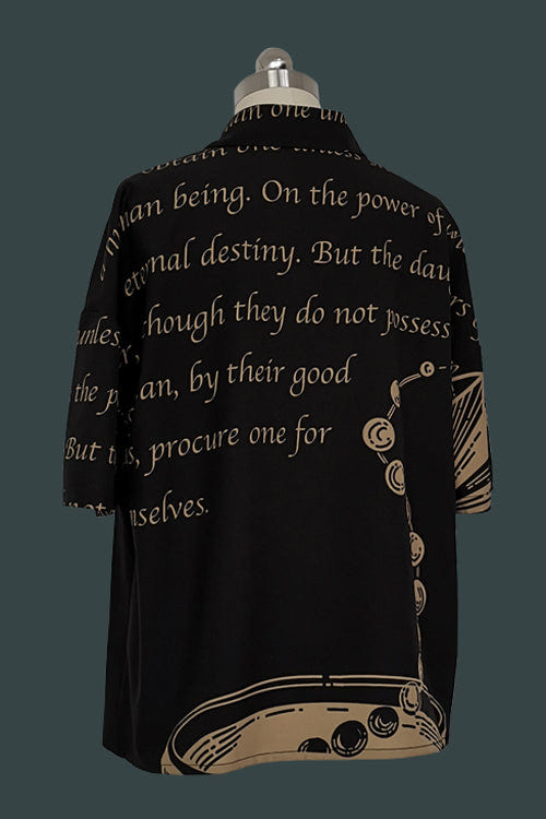 Black Handsome Little Prince Print Loose Short Sleeves Ouji Lolita Blouse - Product - 4
