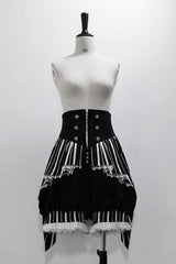 Black/White Wonderful Trick Stripe Print Lace Ouji Fashion Elegant Lolita Shorts - Black/White - 1
