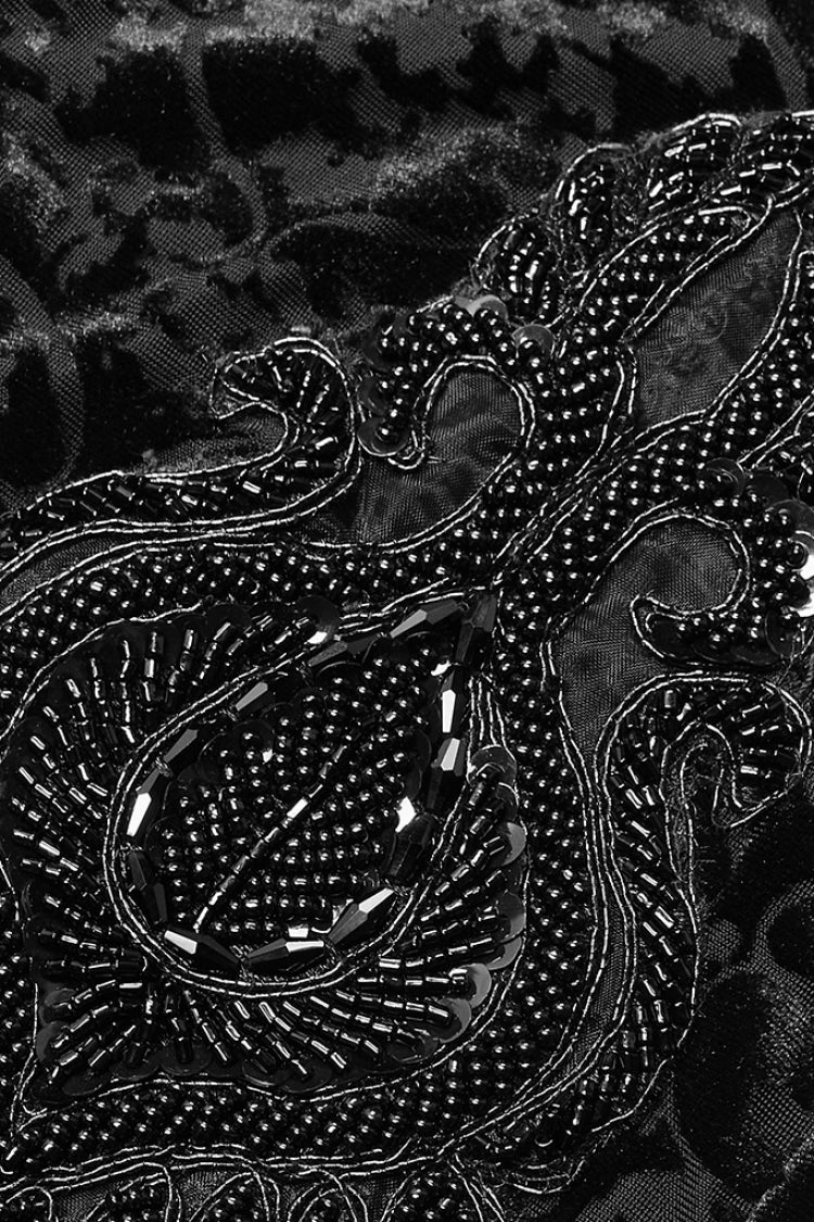 Black Jacquard Women's Gothic Leggings - Product - 6