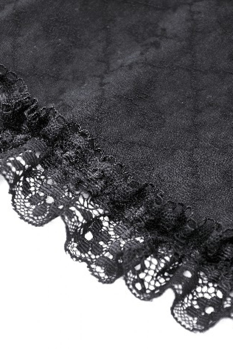 Black Multi-Layered Lace Women's Gothic Puffy Skirt with Detachable Swallow Tail - Product - 18