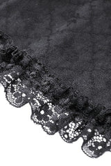 Black Multi-Layered Lace Women's Gothic Puffy Skirt with Detachable Swallow Tail - Product - 18