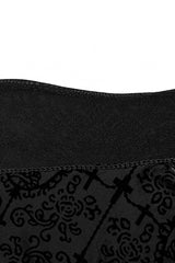 Black Stand Collar Long Sleeves Embroidery Cross Flocking Men's Gothic Blouse - Product - 5